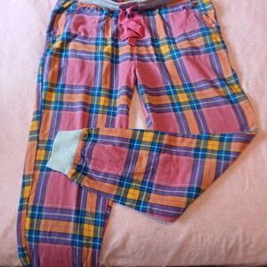 American Eagle By Payless Plaid Pajama Pants - Pink, Orange, Blue